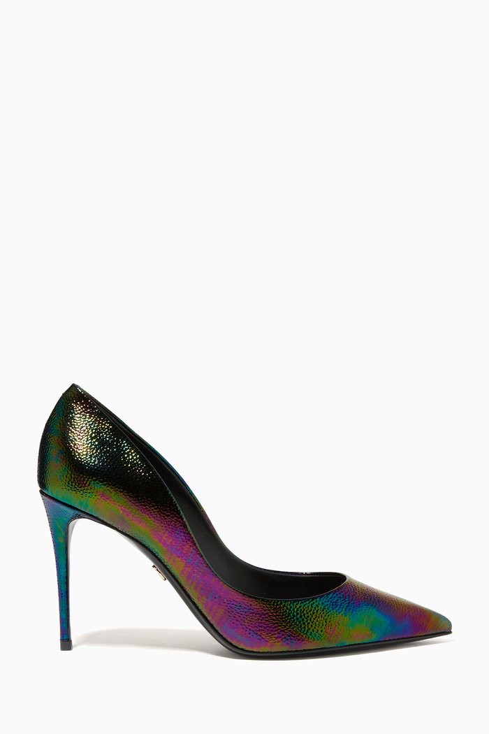 

Cardinale 90 Pumps in Petroleum Leather, Blue