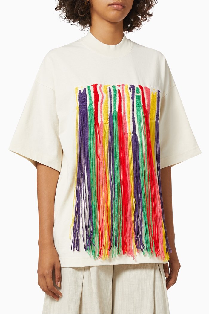 

x Missoni Melted Logo Oversized T-shirt in Cotton Jersey, Neutral