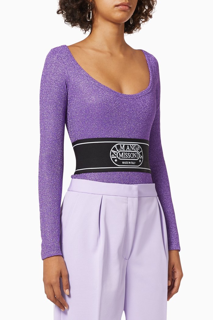 

x Missoni Bodysuit in Lurex Fabric, Purple