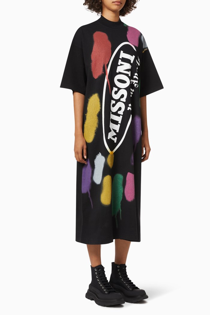 

x Missoni Sport T-shirt Dress in Cotton Jersey, Black
