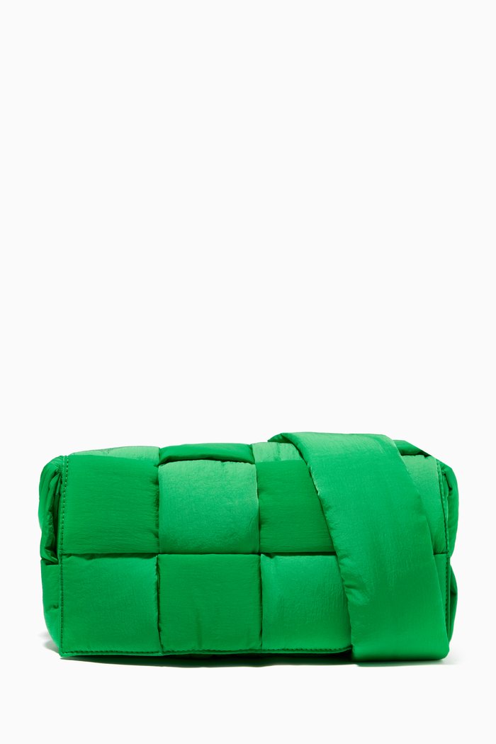

Padded Tech Cassette in Intrecciato Nylon, Green