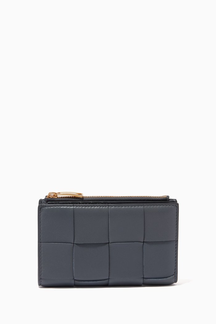 

Bi-fold Wallet in Intrecciato Nappa, Grey
