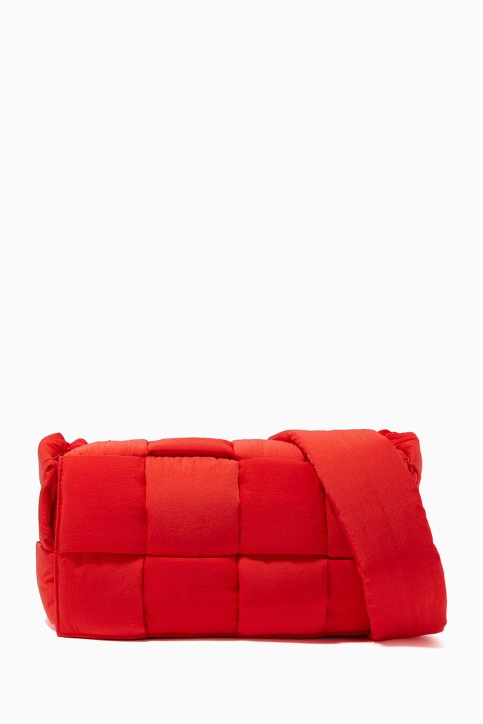 

Padded Tech Cassette in Intrecciato Nylon, Red