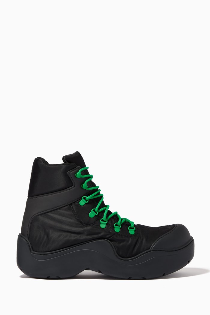 

Puddle Bomber Boots in Padded Technical Fabric, Black