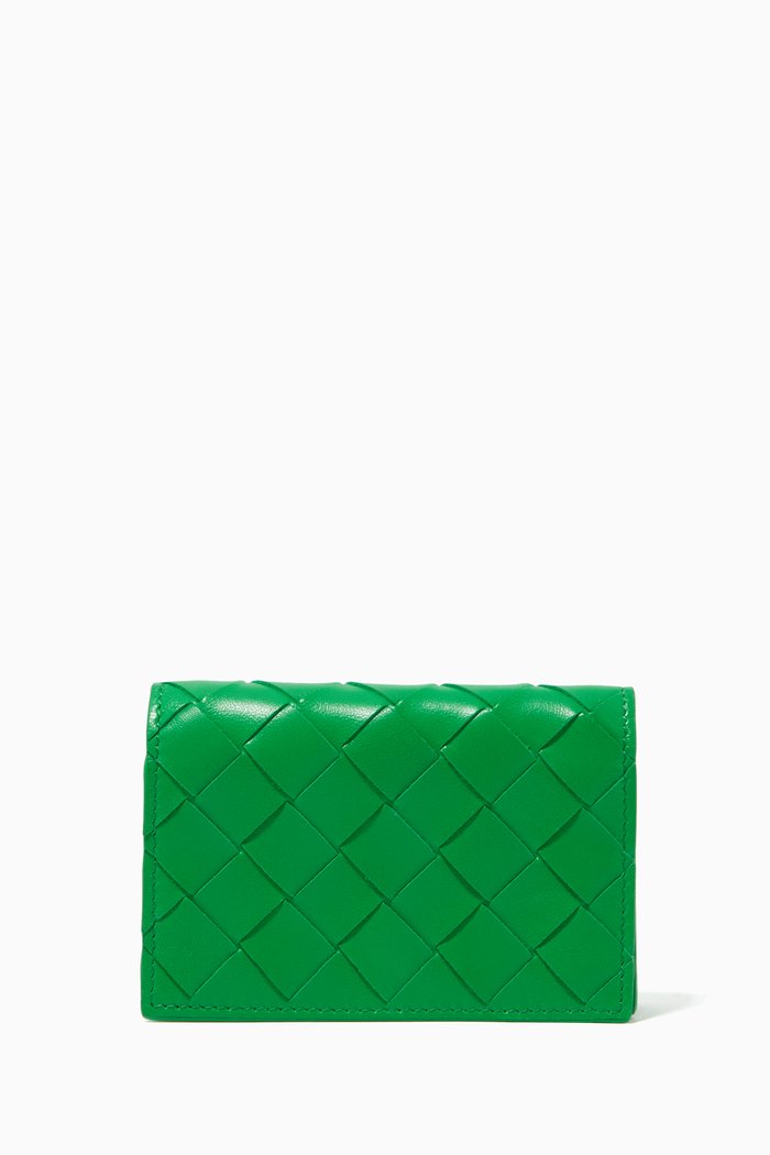 

Card Case in Intrecciato Nappa, Green