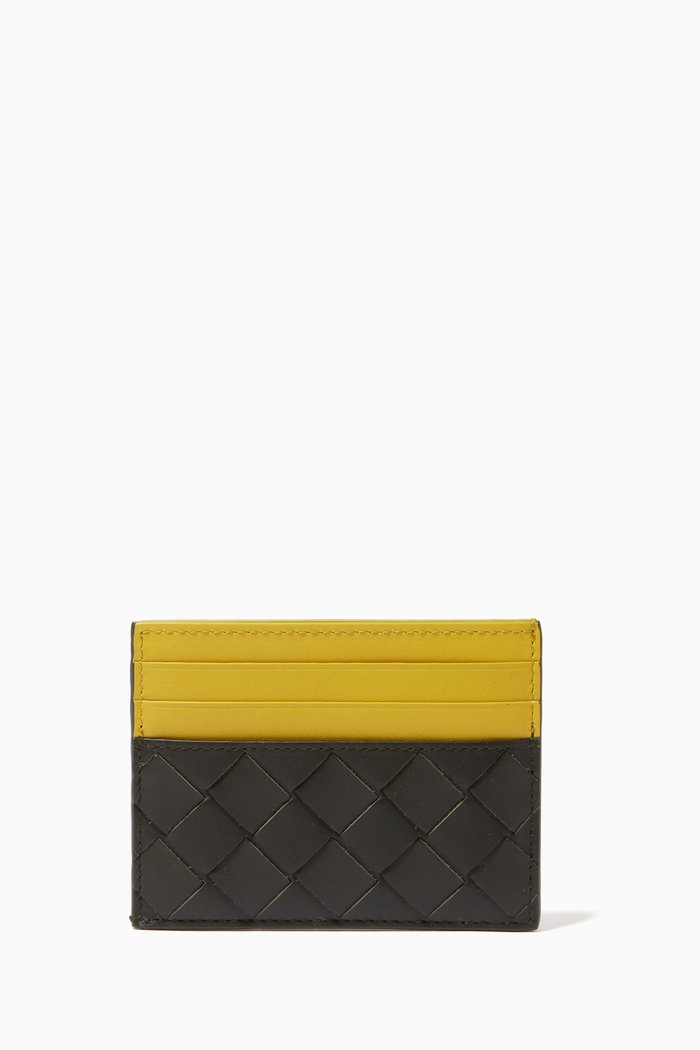 

Card Case in Intrecciato Calfskin, Green