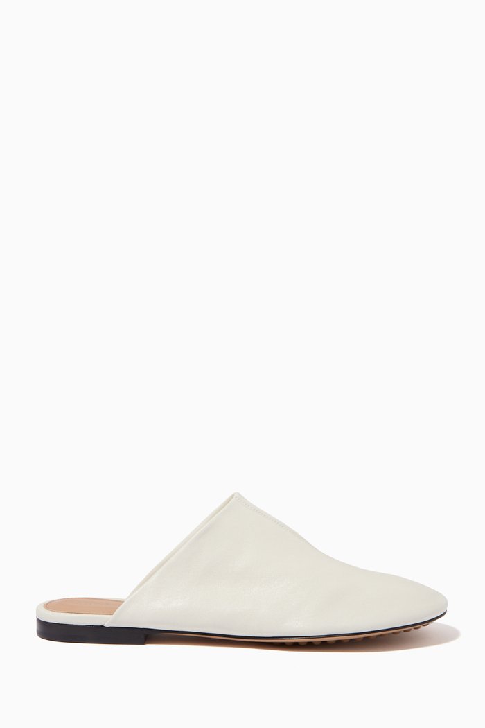 

Dot Sock Slippers in Stretch Nappa, White