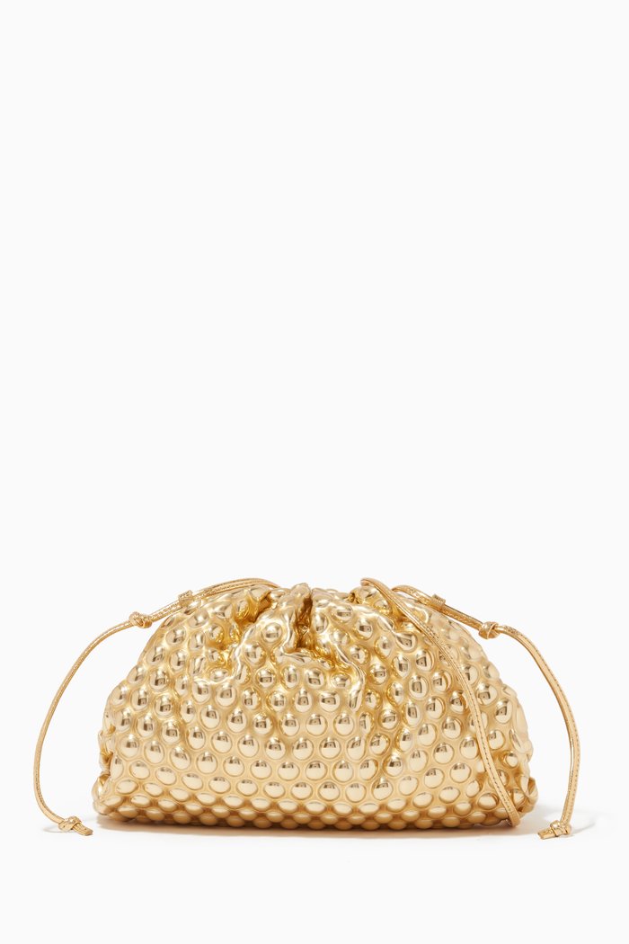 

Mini Pouch in Metallised Fabric, Gold