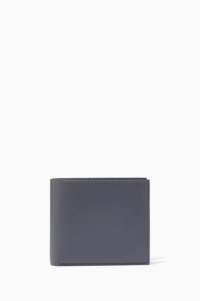 

Bi-fold Wallet in Intrecciato Debossed Calfskin, Grey