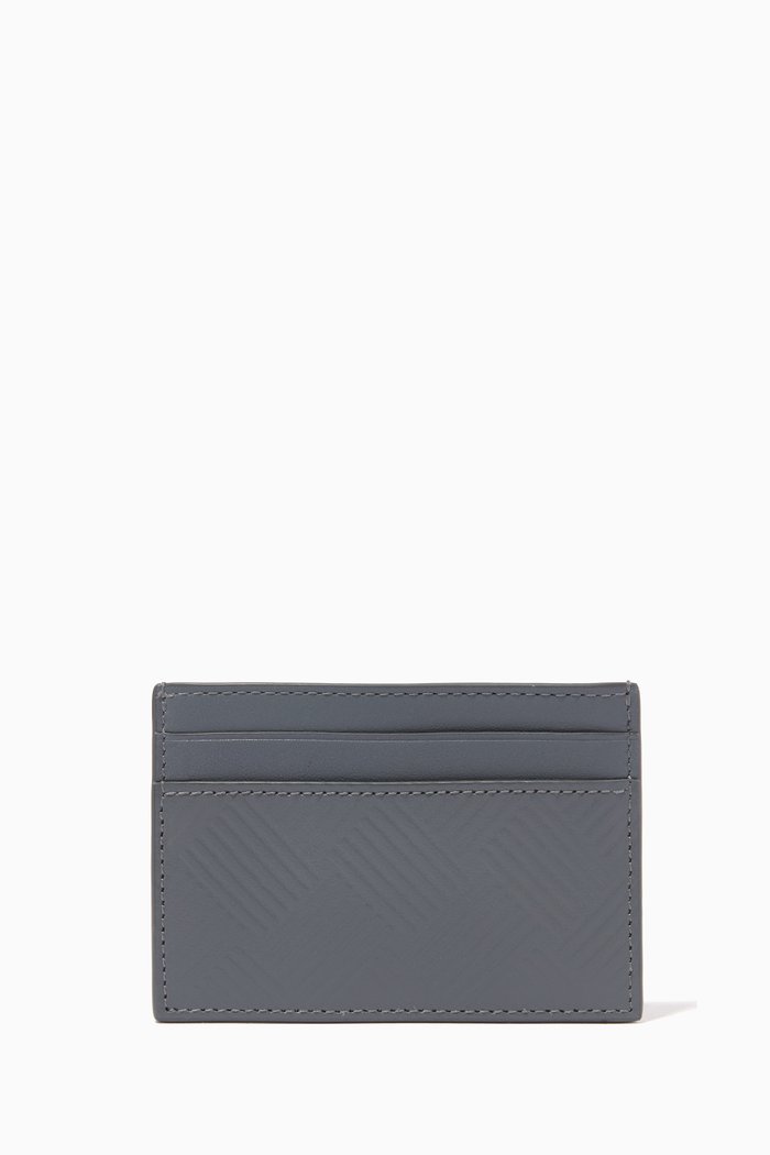 

Card Case in Intrecciato Debossed Calfskin, Grey
