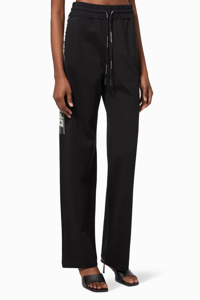 

Logo Band Active Track Pants in Technical Fabric, Black
