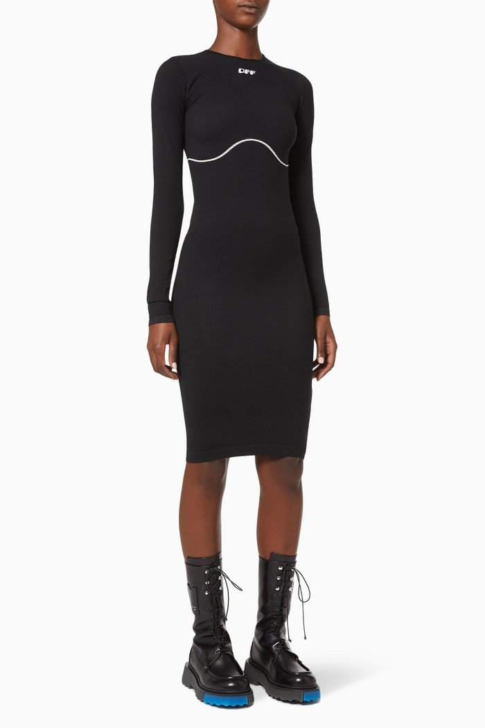 

Logo Active Dress in Stretch Nylon, Black