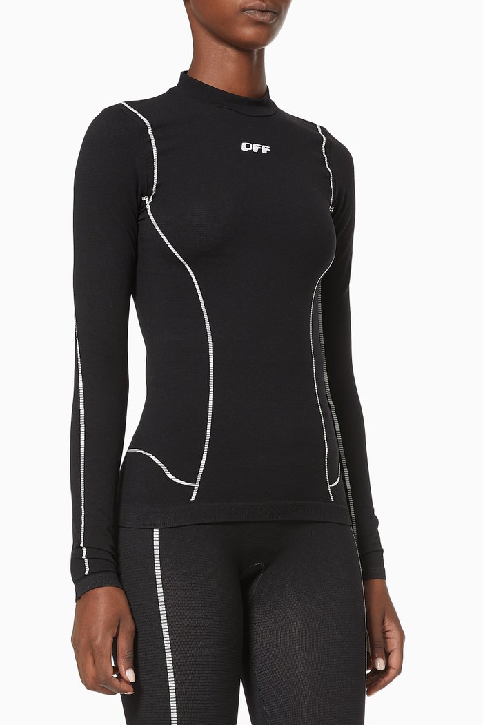 

Logo Active Top in Stretch Nylon, Black