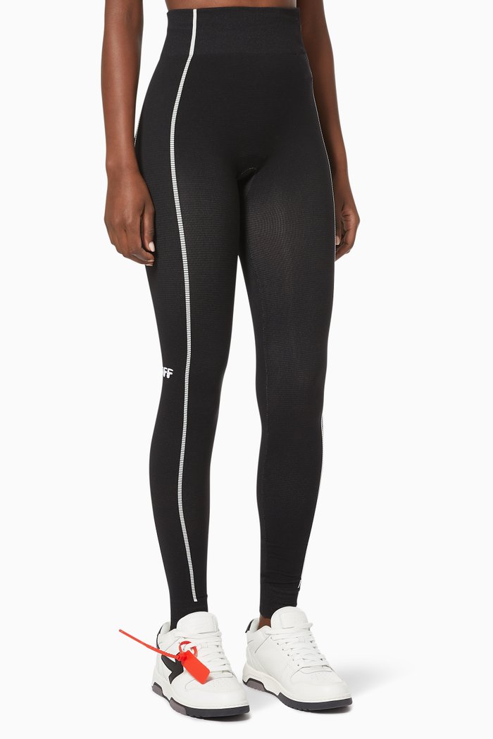

Logo Active Leggings in Stretch Nylon, Black