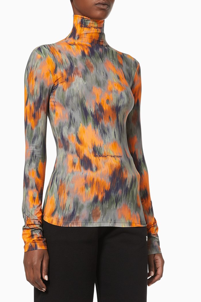 

Chine Flowers Top in Stretch Nylon, Multicolour