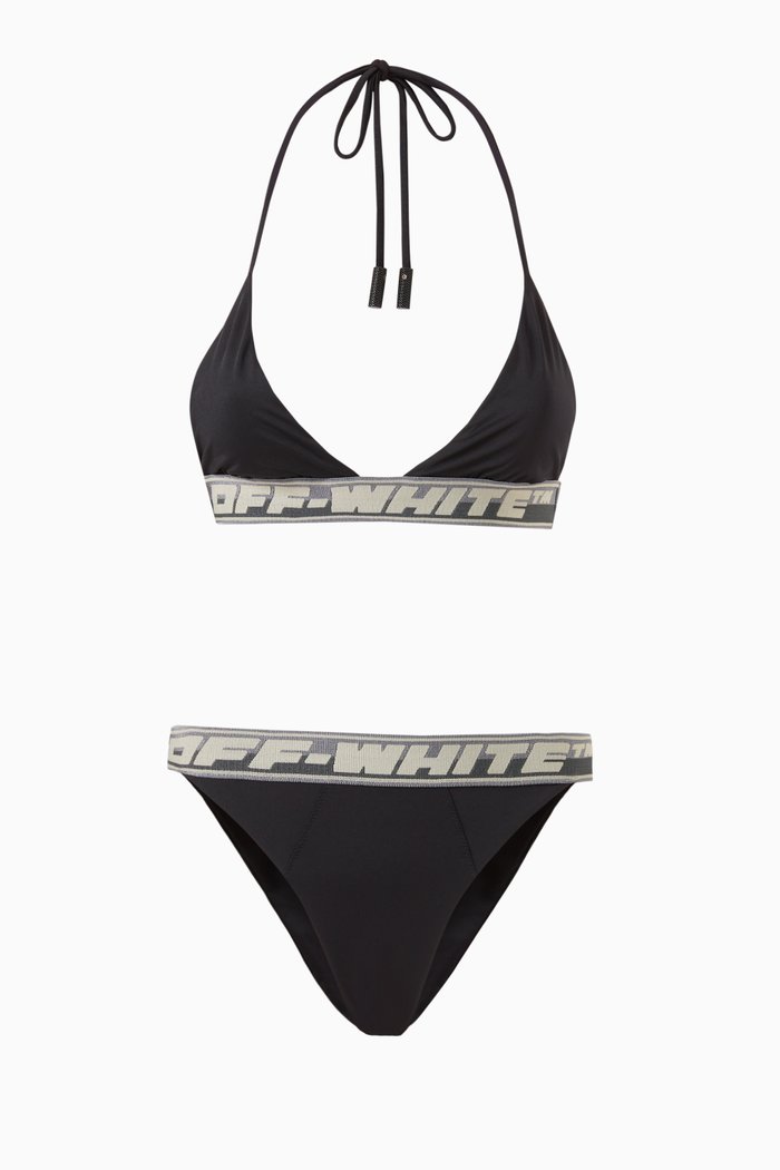 

Logo Band Bikini Set in Recycled Technical Fabric, Black
