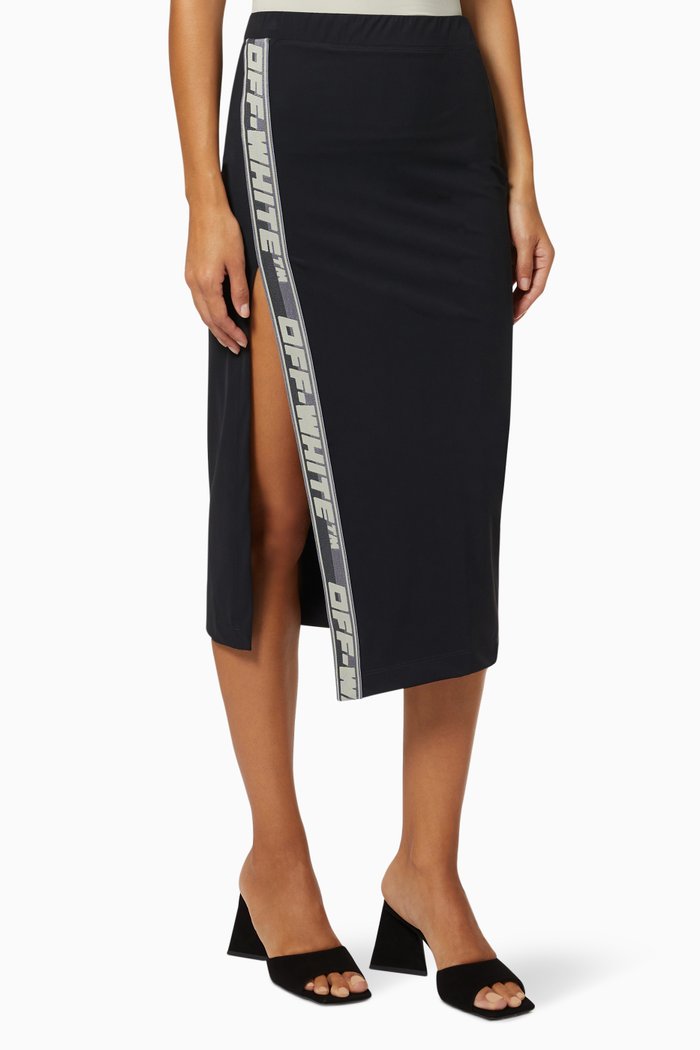 

Logo Band Active Skirt in Technical Fabric, Black