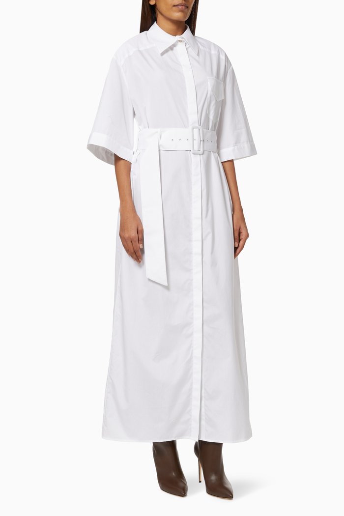 

Gayle Shirt Dress in Cotton, White
