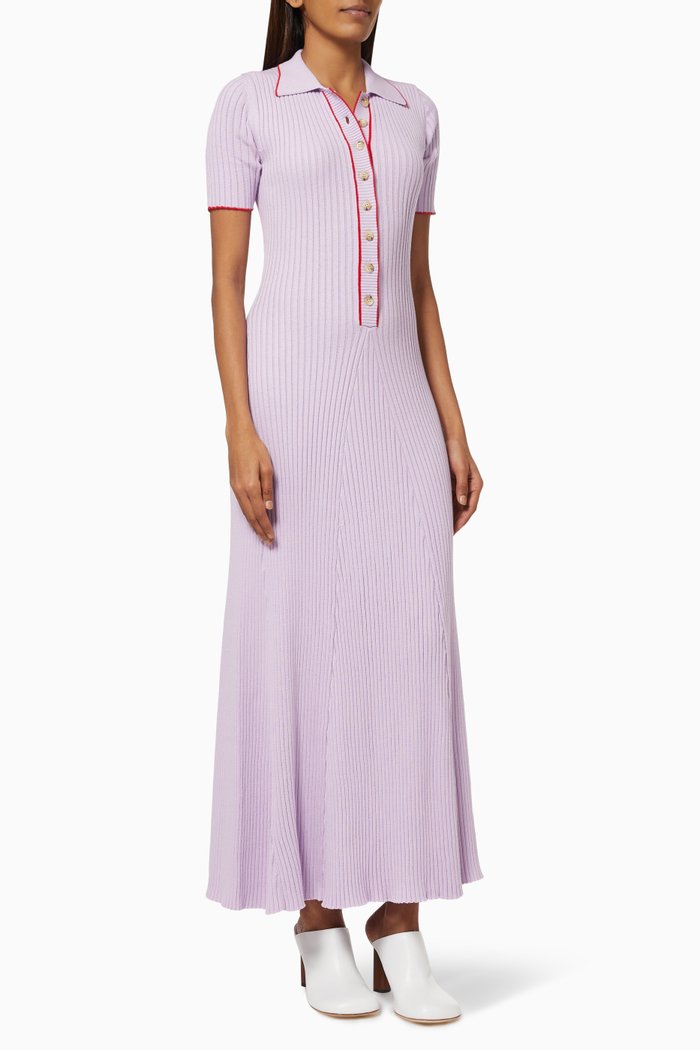 

Laurel Midi Dress in Cotton Knit, Purple