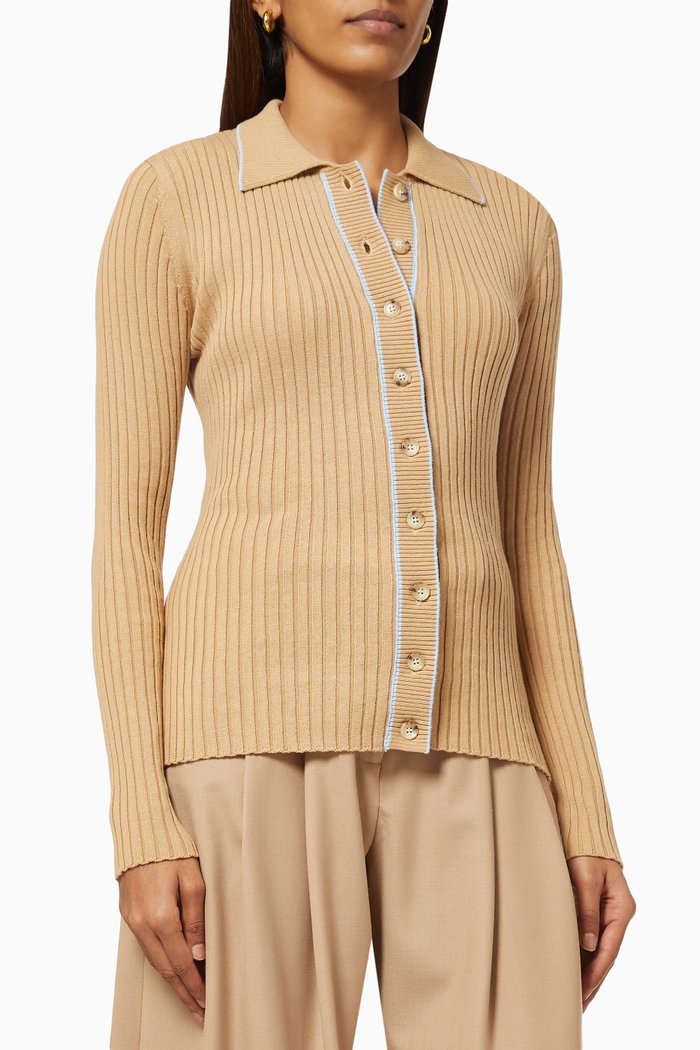 

Ashlen Top in Cotton Knit, Brown