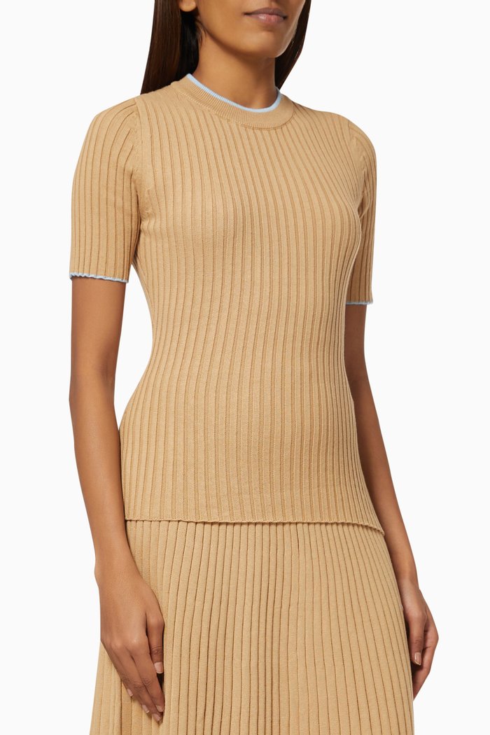 

Bebe Top in Cotton Knit, Brown