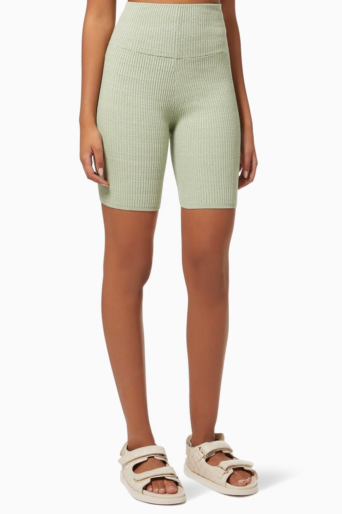 

Bobby Shorts in Ribbed Knit, Green