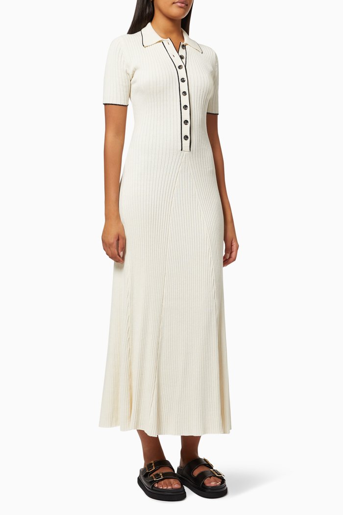 

Laurel Dress in Ribbed Knit, Neutral