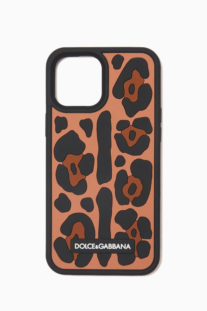 

Leopard-print iPhone 12 Pro Max Cover in Rubber, Brown