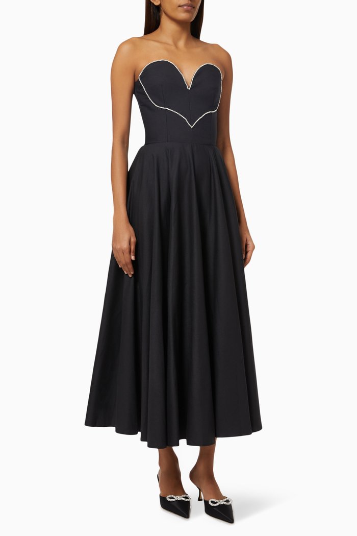 

Love Crystal-embellished Dress in Cotton, Black