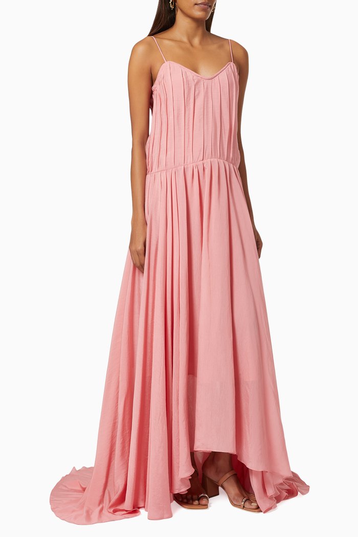 Petra Maxi Dress in Cotton, Pink