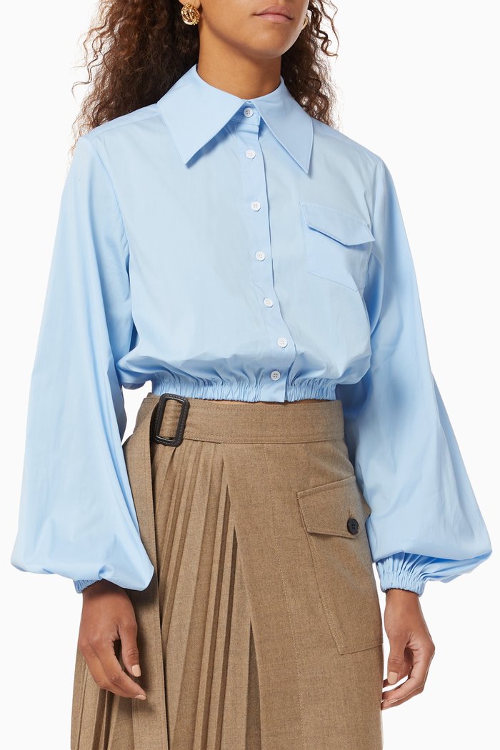 

Soraya Cropped Top in Cotton, Blue
