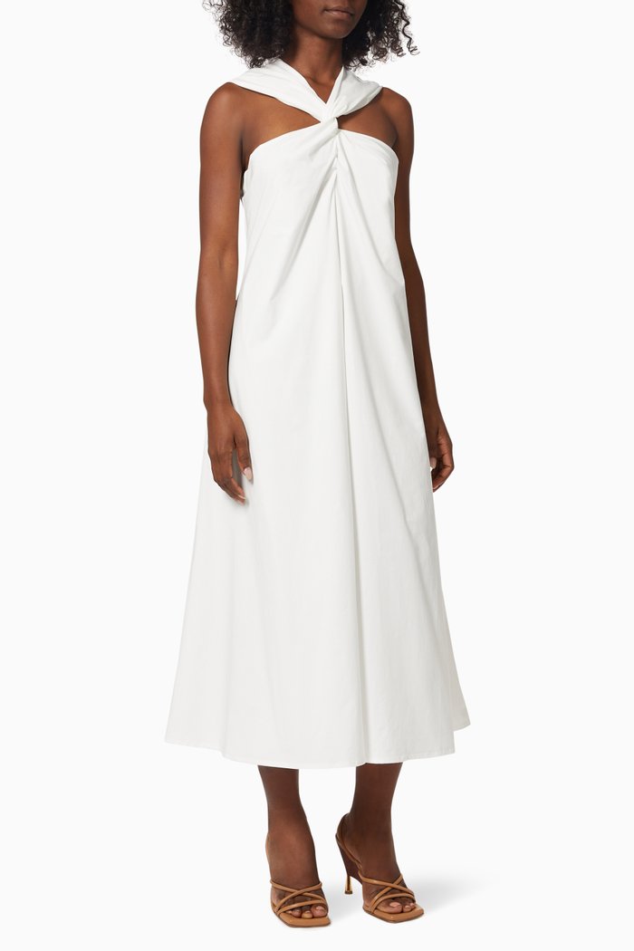 

Katelyn Twist Dress in Cotton, White