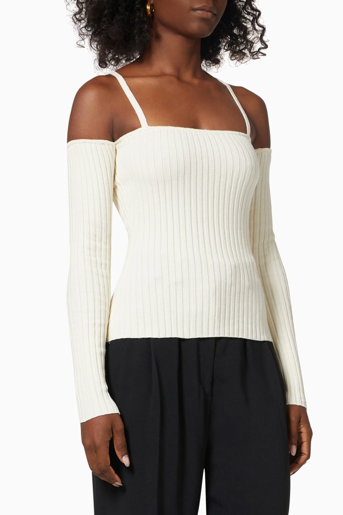 

Bonnie Top in Rib-knit, Neutral