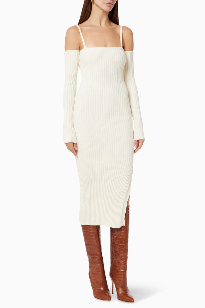 

Blaise Dress in Rib-knit, Neutral