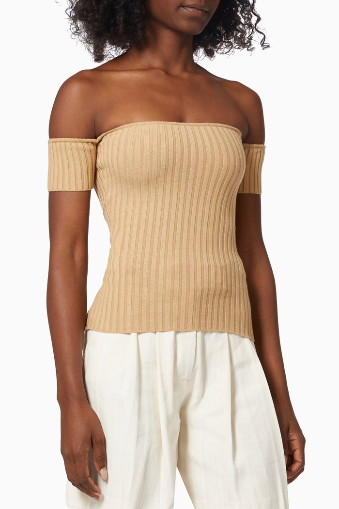 

Melodie Top in Rib-knit, Brown