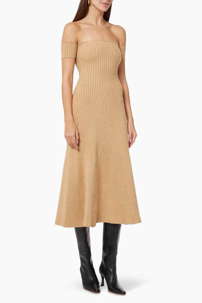

Valerie Dress in Rib-knit, Brown
