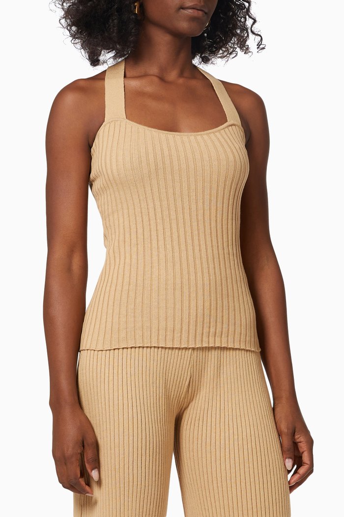 Linnea Top in Rib-knit, Brown