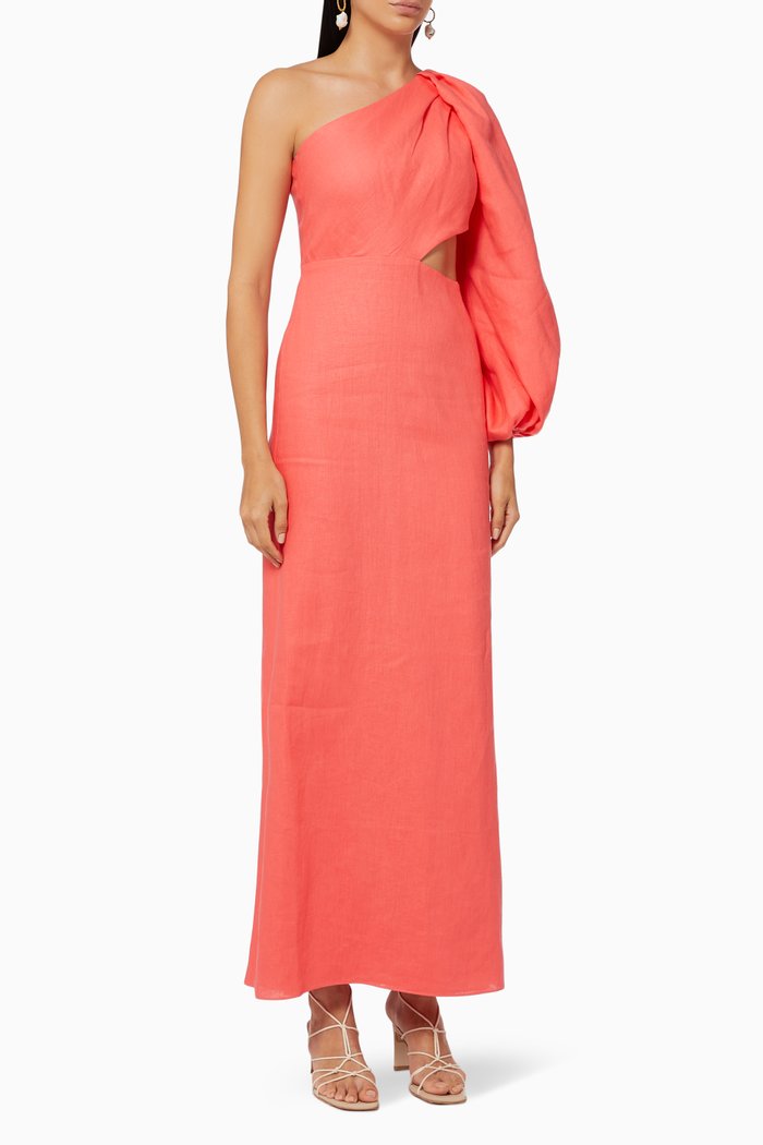 

Corazonada Dress in Linen, Pink