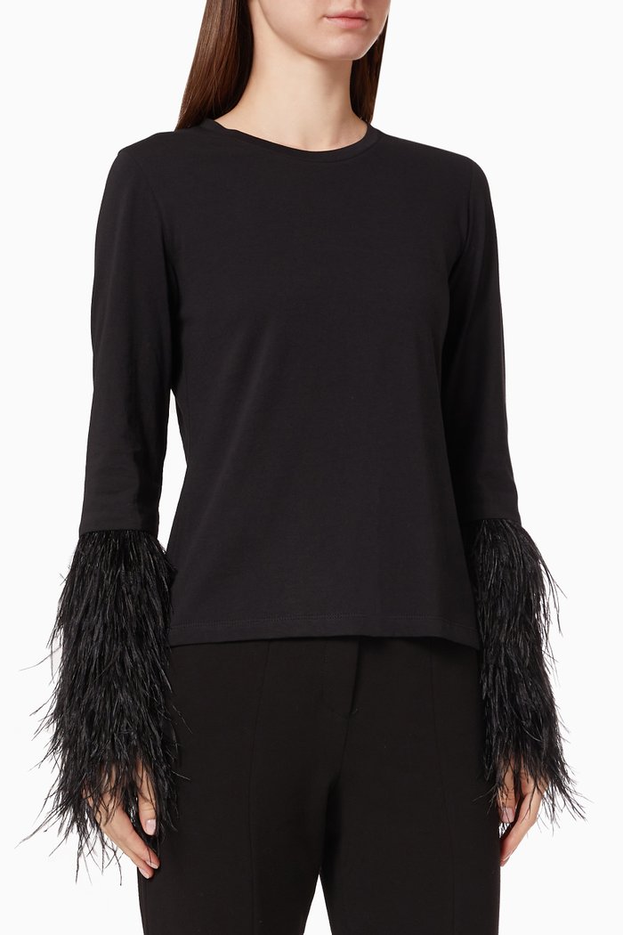 

Ave del Paraiso Top in Cotton, Black