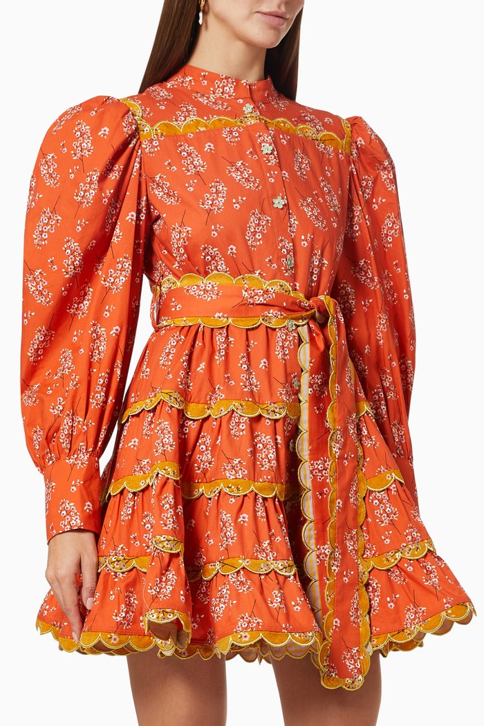 

Encina Dress in Cotton Blend, Orange