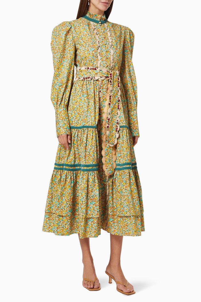 Pacific Dress in Cotton Blend, Green