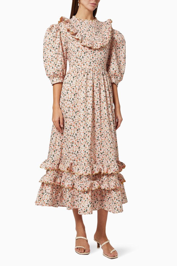 

Abaca Dress in Cotton Blend, Pink