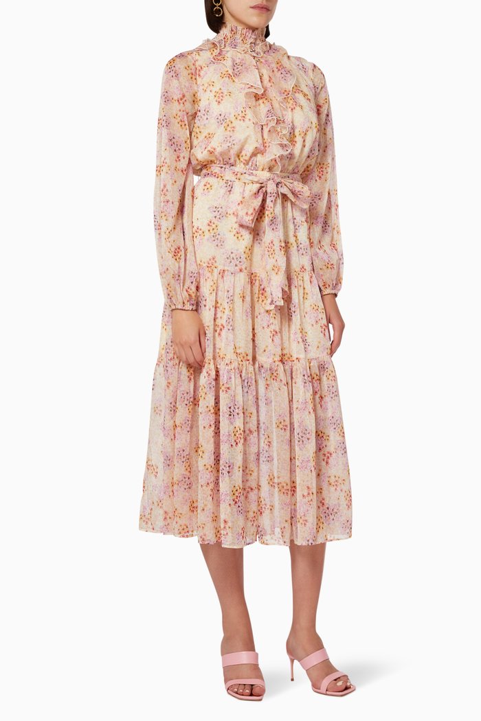 

Shelter Midi Dress in Georgette, Multicolour