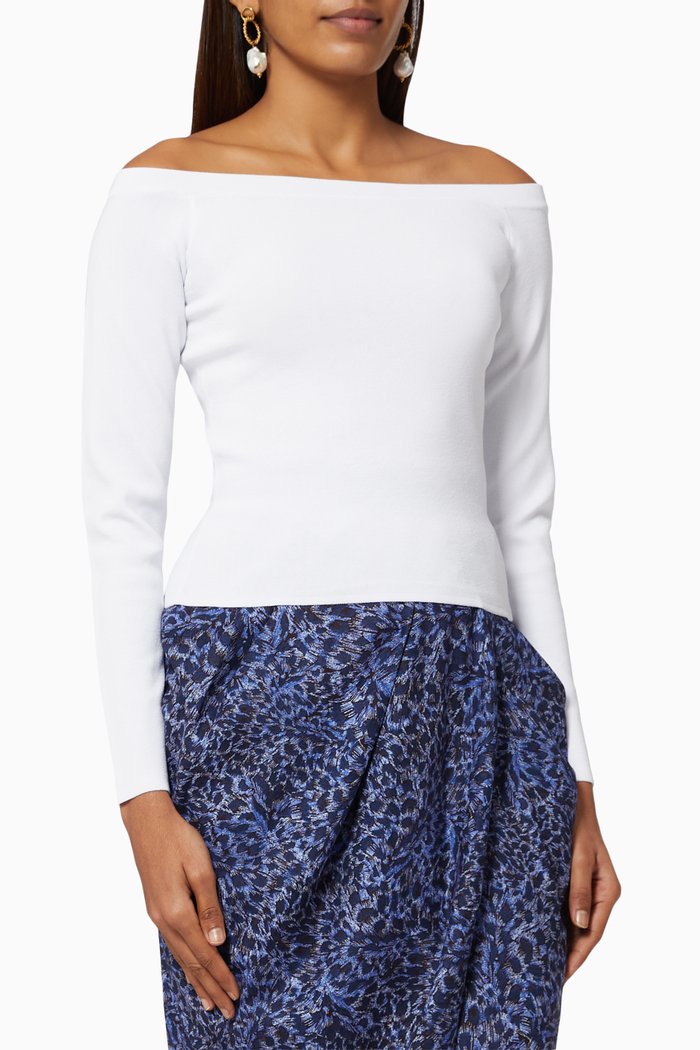 

Tensions Top in Knit, White