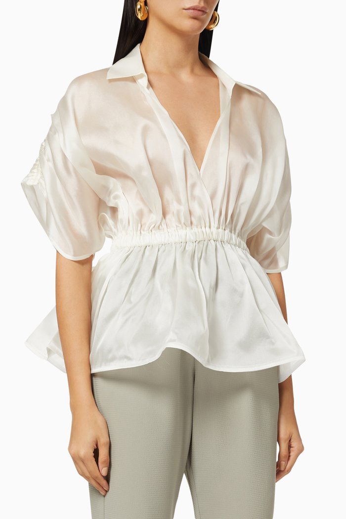 

Madeleine Peplum Top, White
