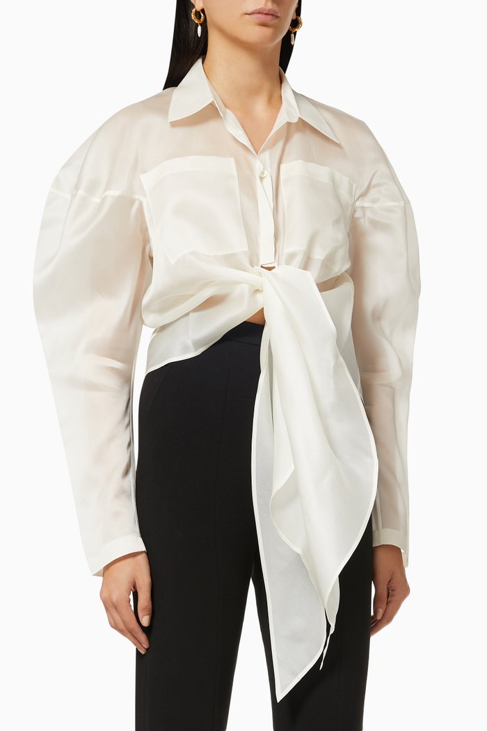 

Monikh Tie Up Blouse, White