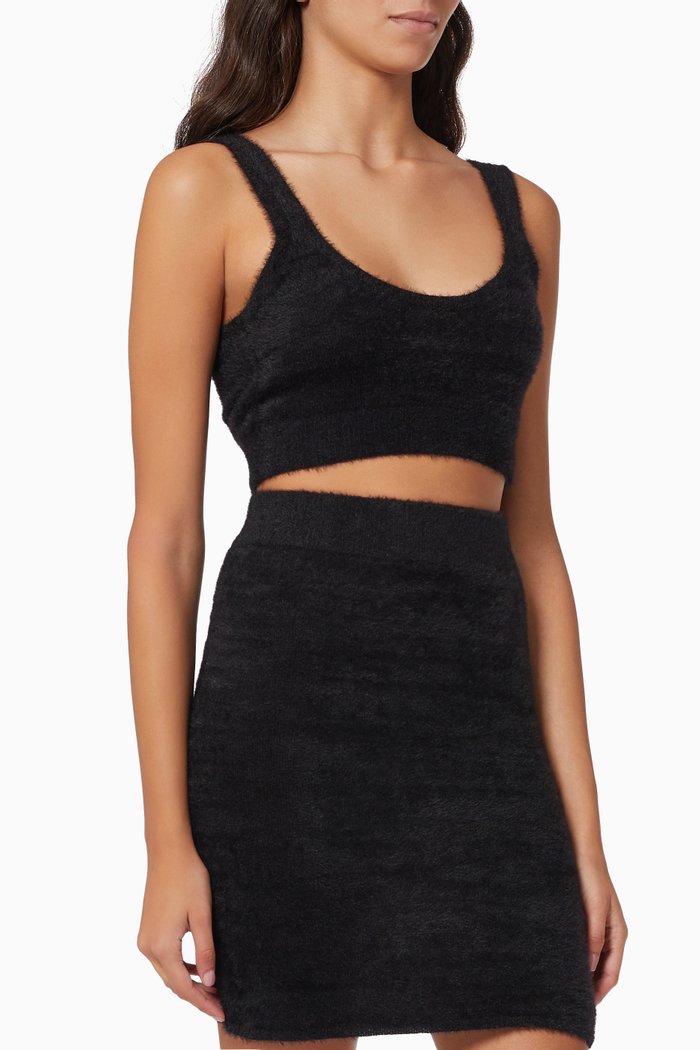 

Bridy Knit Crop Top, Black