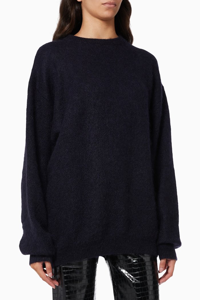 

Frey Knit Sweater in Wool, Blue