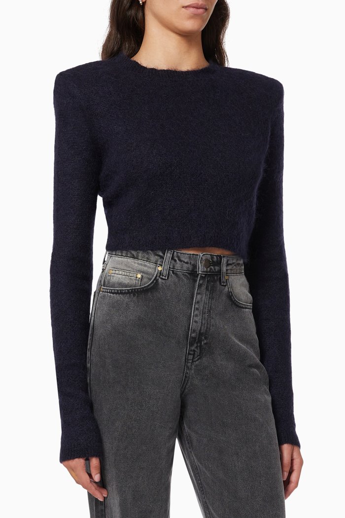 

Hayley Knit Crop Top, Blue