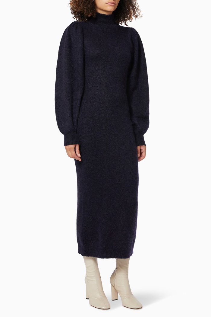 

Belinda Knit Dress in Wool, Blue